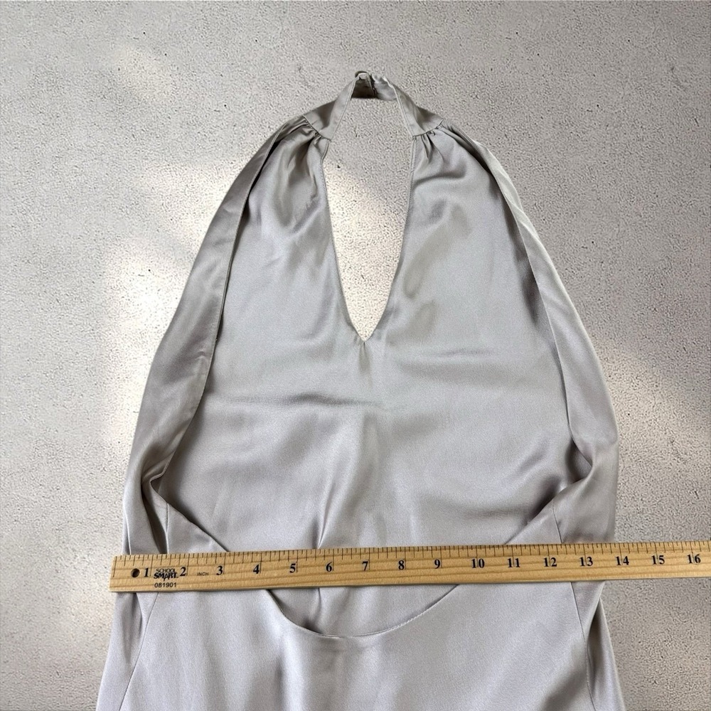 Show Me Your MuMu Satin Jasmine Halter MIDI Dress In Champagne Size S - Picture 9 of 9